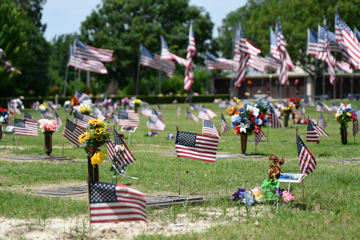 The Avenue of Flags at Floral Haven Cemetery