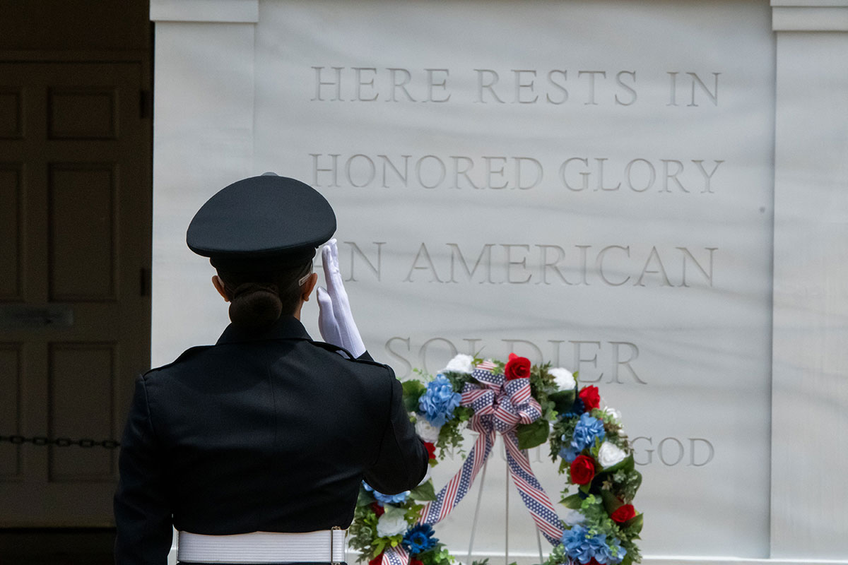 Sentinel saluting the Tomb